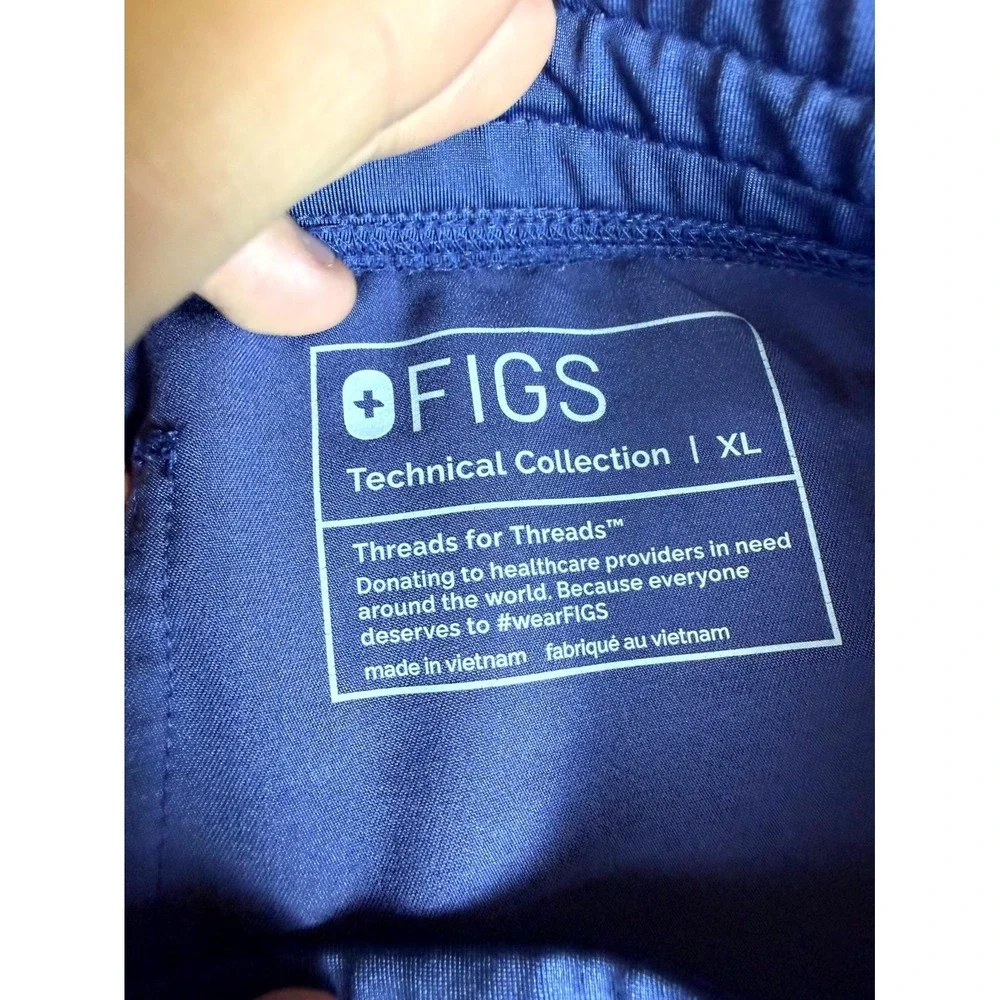 FIGS Technical Collection Mens XL Blue Drawstring Medical Scrub Pants Solid